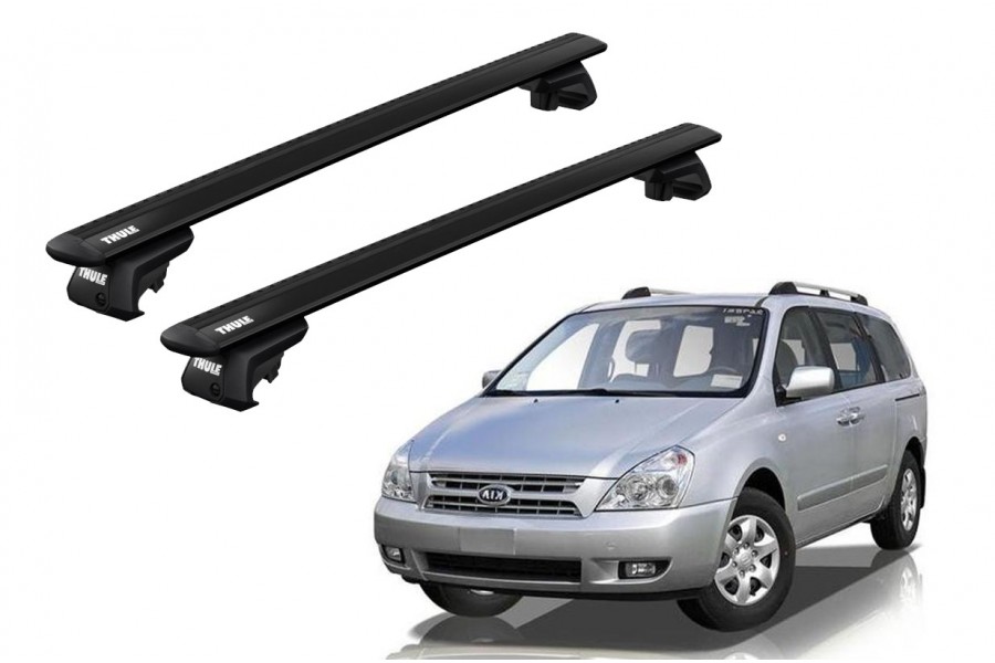 Barras THULE EVO WingBar para autos KIA Carnival 1998 a 2005 negro