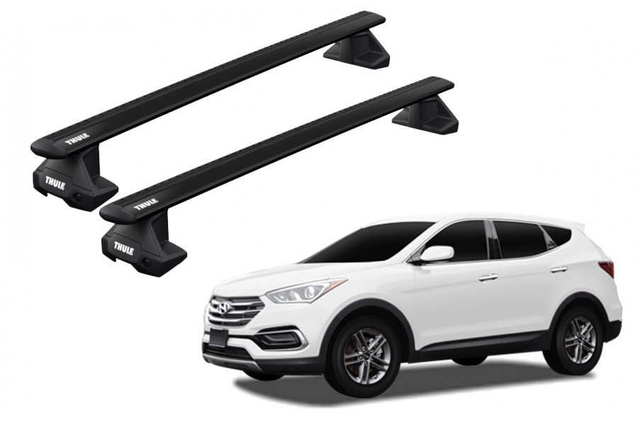 Barras THULE EVO WingBar para autos HYUNDAI Santa Fe 2016 a 2018 negro