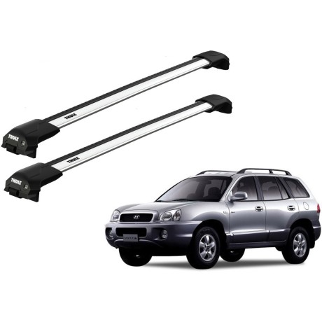 Barras THULE EDGE Flush para autos HYUNDAI Santa Fe 2000 a 2005