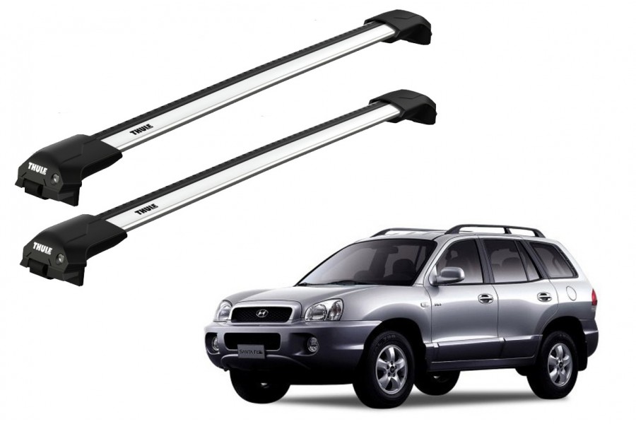 Barras THULE EDGE Flush para autos HYUNDAI Santa Fe 2000 a 2005