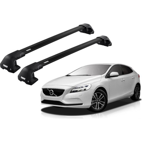 Barras THULE EDGE Flush para autos VOLVO V40 desde 2012 al 2019 negro