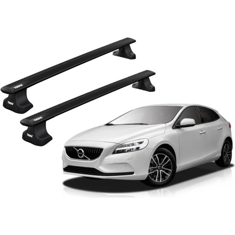 Barras THULE WingBar para autos VOLVO V40 desde 2012 al 2019 negro