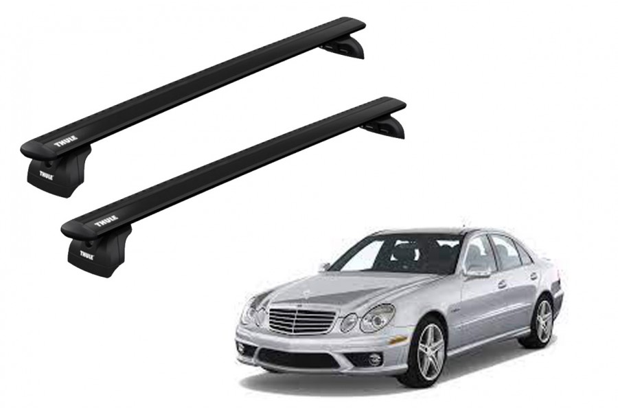 Barras THULE WingBar para autos MERCEDES BENZ E-Class (W211) 2002 a 2009 negro