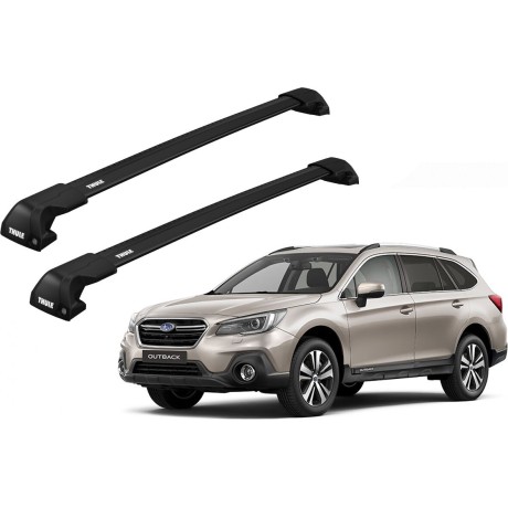 Barras THULE EDGE Flush para autos SUBARU Outback 2014 a 2020 negro