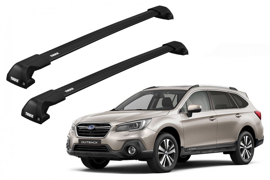 Barras THULE EDGE Flush para autos SUBARU Outback 2014 a 2020 negro
