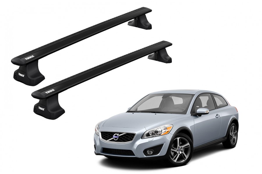 Barras THULE WingBar para autos VOLVO C30 2007 a 2013 negro