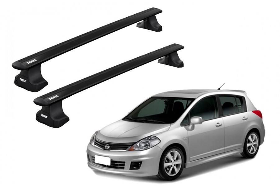 Barras THULE WingBar para autos NISSAN Tiida 2004 a 2012 negro