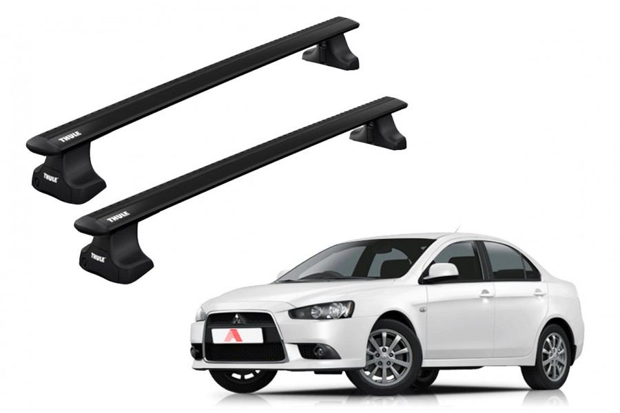 Barras THULE WingBar para autos MITSUBISHI Lancer desde 2008 - 2017 negro