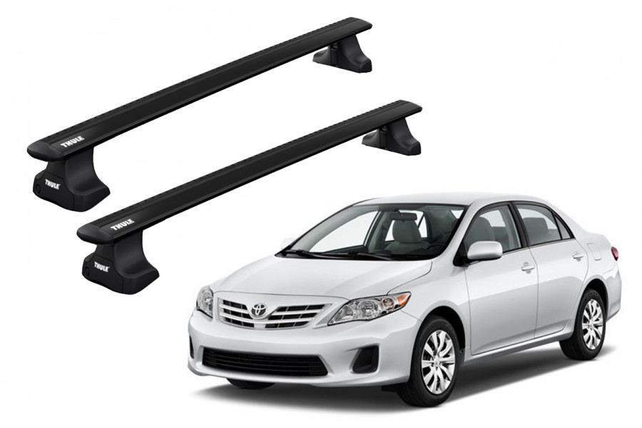 Barras THULE WingBar para autos TOYOTA Corolla 2007 a 2013 negro