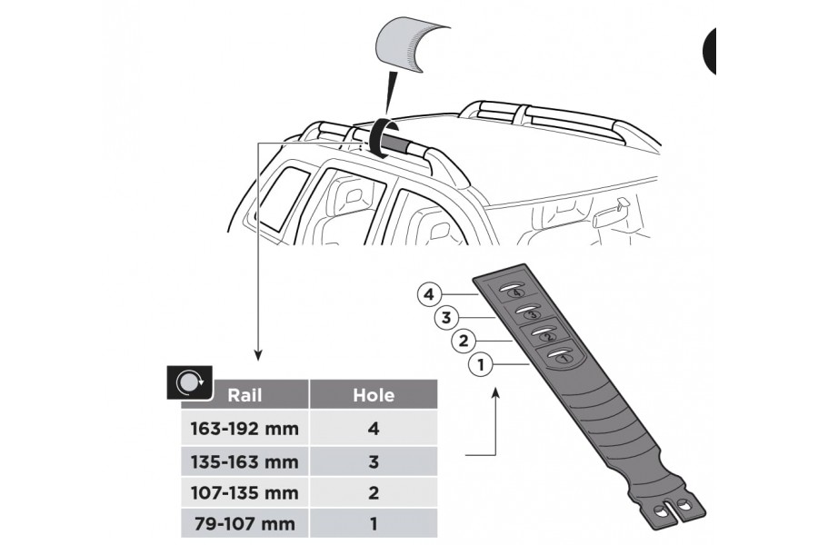 Base Thule Edge Flush Raised Rail 7204