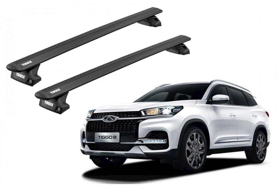 Barras THULE EVO WingBar para autos CHERY Tiggo 8 desde 2018 a 2024 negro