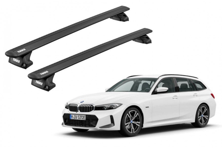 Barras THULE EVO WingBar para autos BMW 3-Series Touring desde 2012 negro