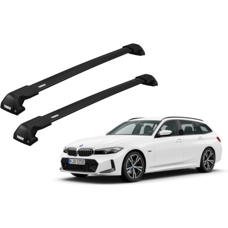 Barras THULE EDGE Flush para autos BMW 3-Series Touring desde 2012 negro