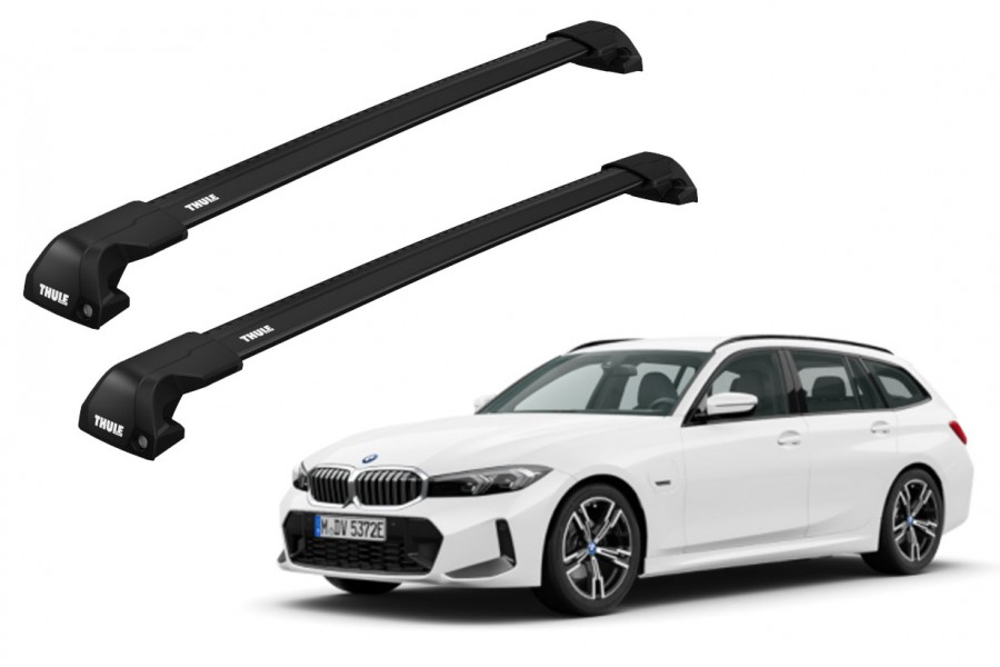 Barras THULE EDGE Flush para autos BMW 3-Series Touring desde 2012 negro