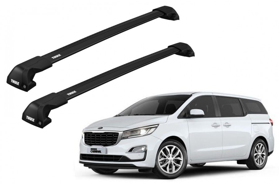 Barras THULE EDGE Flush para autos KIA Sedona 2015 a 2021 negro