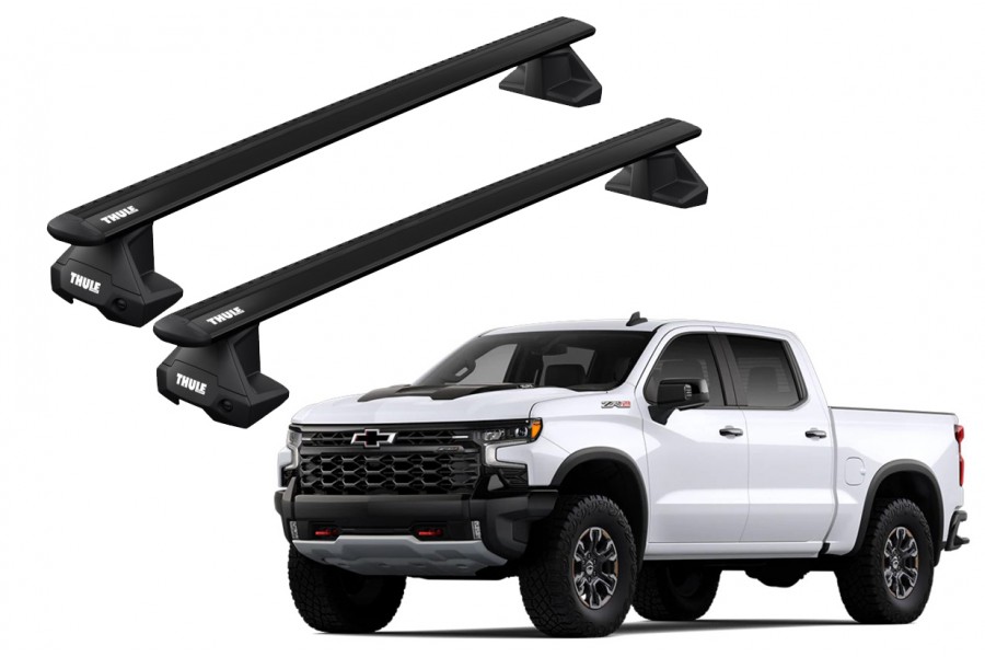 Barras THULE EVO WingBar para camioneta CHEVROLET Silverado 2019 negro