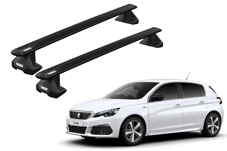 Barras THULE EVO WingBar para autos PEUGEOT 308 2014 a 2021 negro