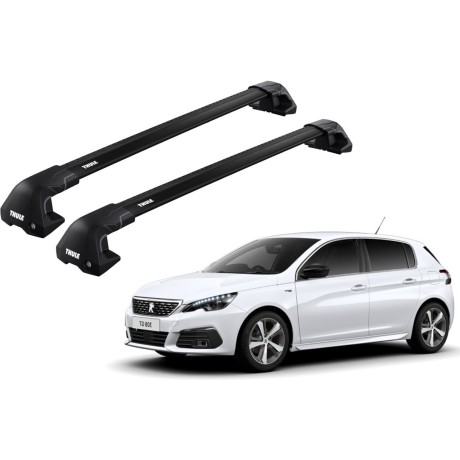 Barras THULE EDGE Flush para autos PEUGEOT 308 2014 a 2021 negro