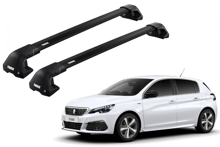 Barras THULE EDGE Flush para autos PEUGEOT 308 2014 a 2021 negro