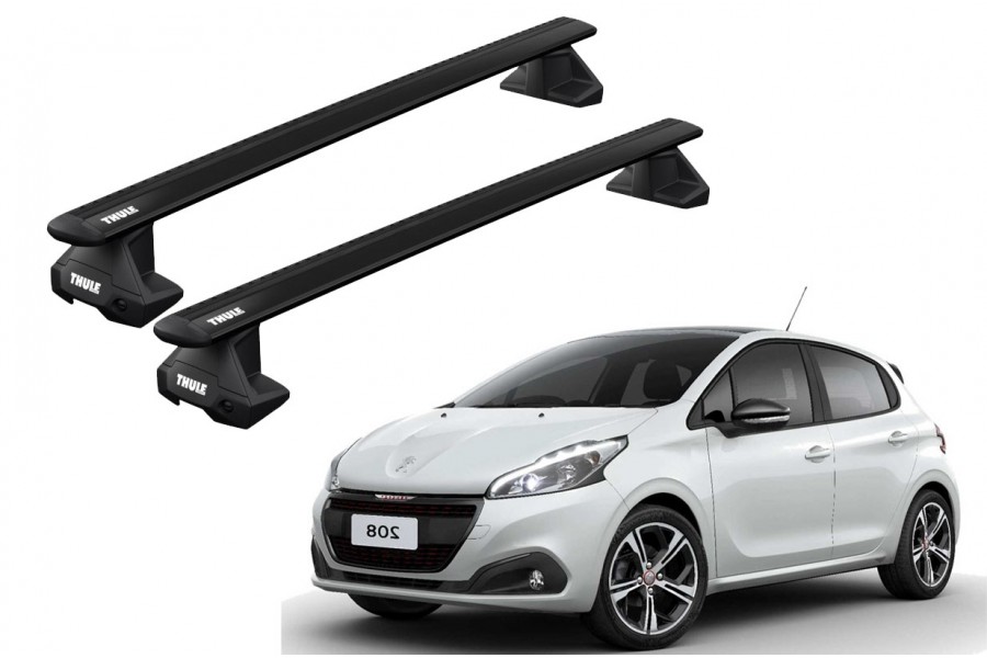 Barras THULE EVO WingBar para autos PEUGEOT 208 2012 a 2019 negro