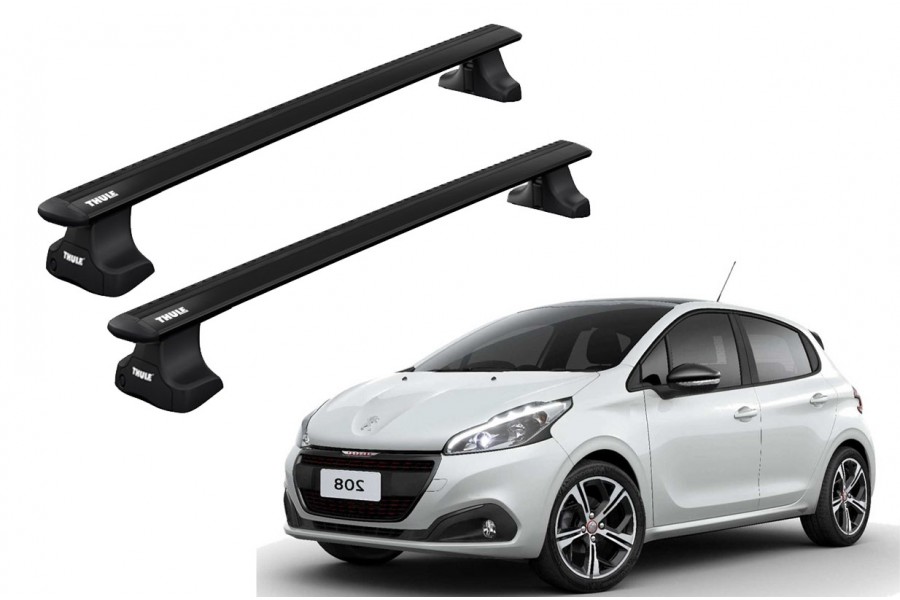 Barras THULE WingBar para autos PEUGEOT 208 2012 a 2019 negro