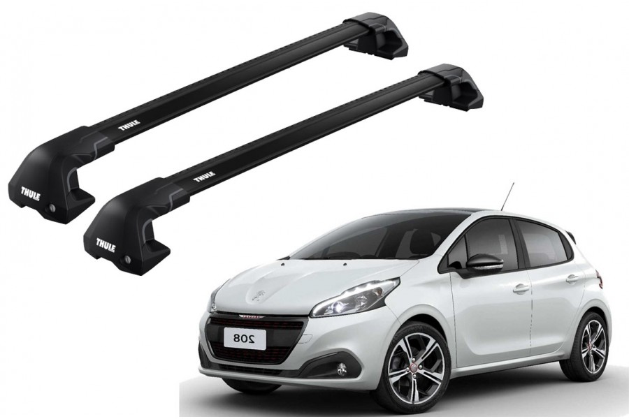 Barras THULE EDGE Flush para autos PEUGEOT 208 2012 a 2019 negro