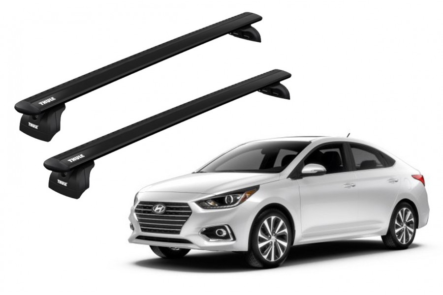 Barras THULE WingBar para autos HYUNDAI Accent 2012 a 2017 negro