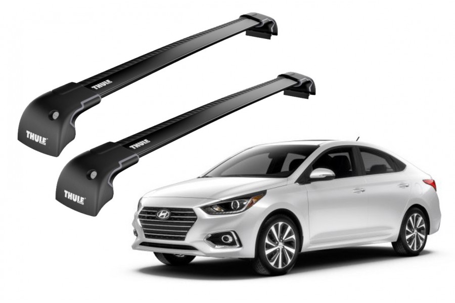 Barras THULE EDGE para autos HYUNDAI Accent 2012 a 2017 negro