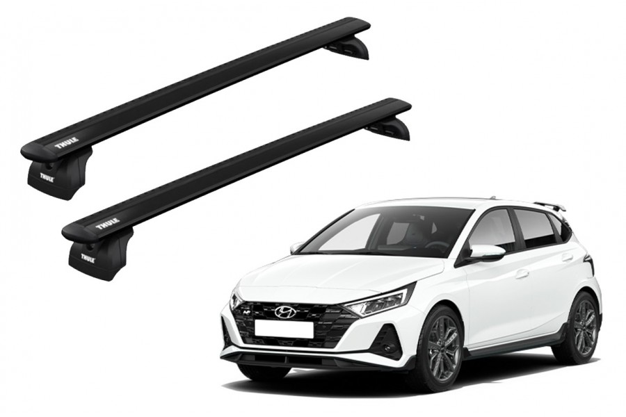 Barras THULE WingBar para autos HYUNDAI i20 2015 a 2020 negro