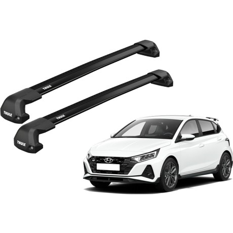 Barras THULE EDGE Flush para autos HYUNDAI i20 2015 a 2020 negro