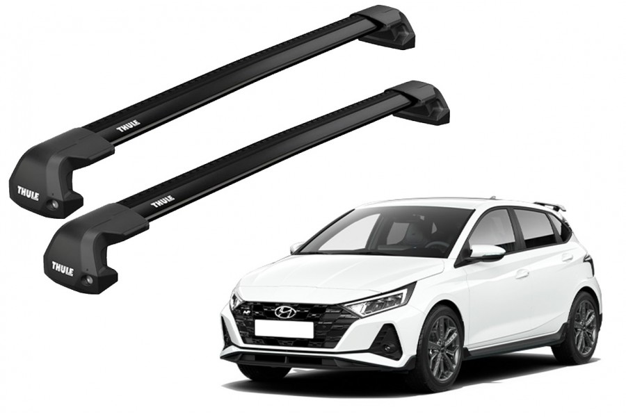 Barras THULE EDGE Flush para autos HYUNDAI i20 2015 a 2020 negro