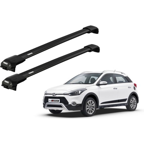 Barras THULE EDGE Flush para autos HYUNDAI i20 Active desde 2015 negro