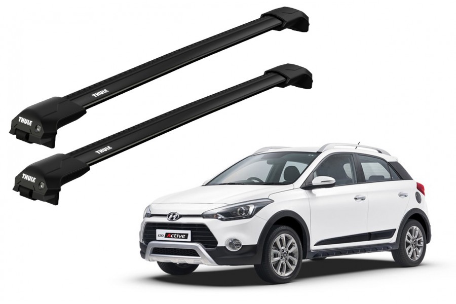 Barras THULE EDGE Flush para autos HYUNDAI i20 Active desde 2015 negro