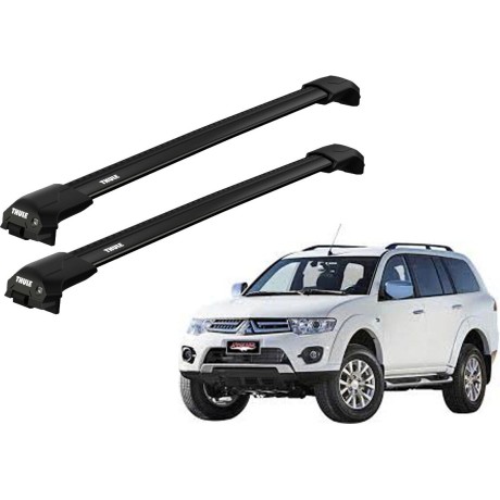 Barras THULE EDGE Flush para autos MITSUBISHI Montero Sport 2009 a 2016 negro