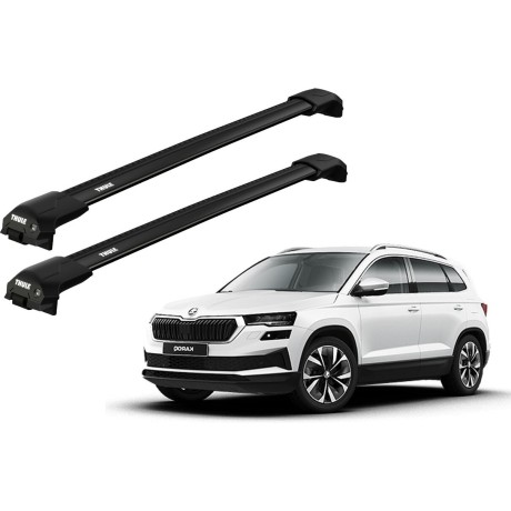 Barras THULE EDGE Flush para autos SKODA Karoq desde 2018 negro