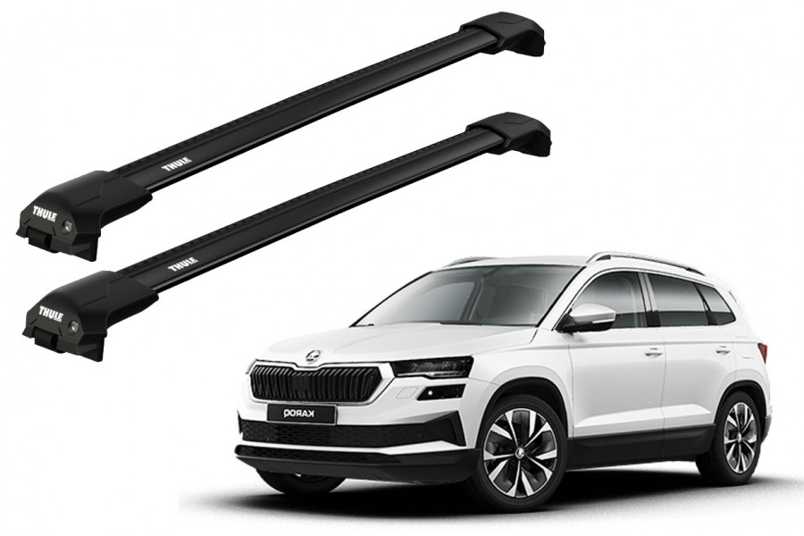 Barras THULE EDGE Flush para autos SKODA Karoq desde 2018 negro