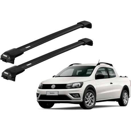 Barras THULE EDGE Flush para camioneta VOLKSWAGEN Saveiro desde 2010 negro