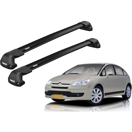 Barras THULE EDGE Flush para autos CITROEN C4 2005 a 2009 negro