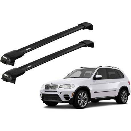 Barras THULE EDGE Flush para autos BMW X5 de 2008 a 2013 negro