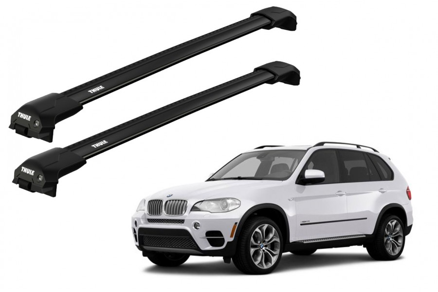 Barras THULE EDGE Flush para autos BMW X5 de 2008 a 2013 negro