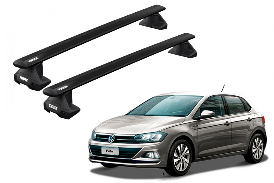Barras THULE EVO WingBar para autos VOLKSWAGEN Polo desde 2018-2022 negro