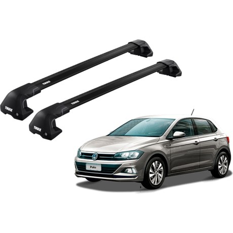 Barras THULE EDGE Flush para autos VOLKSWAGEN Polo desde 2018-2022 negro