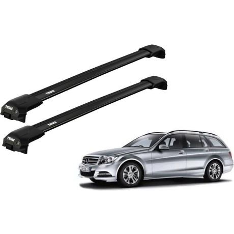 Barras THULE EDGE Flush para autos Mercedez Benz C-Class (W204) 2007 a 2014 negro