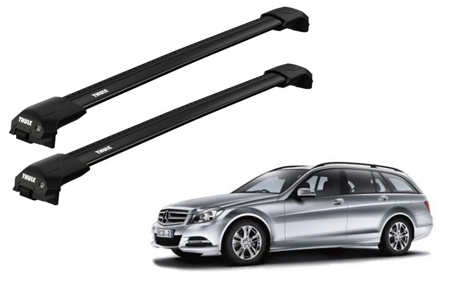 Barras THULE EDGE Flush para autos Mercedez Benz C-Class (W204) 2007 a 2014 negro
