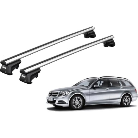 Barras THULE SmartRack XT AluBar para autos MERCEDES BENZ C-Class (W204) 2007 a 2014