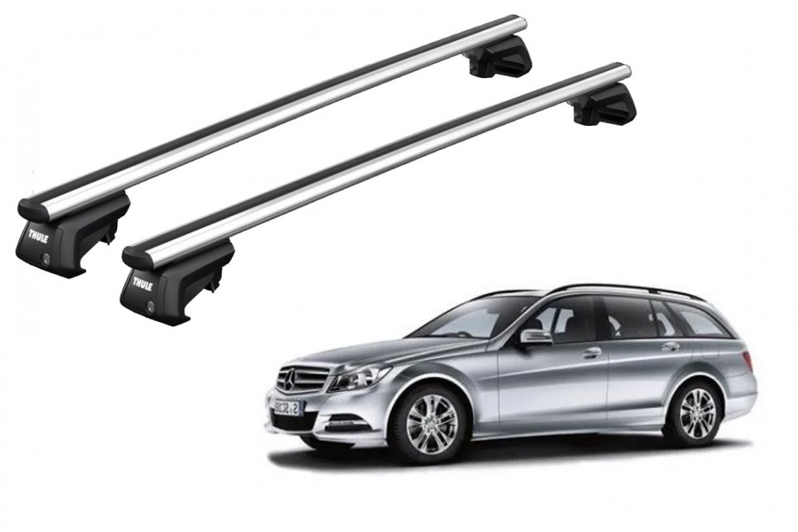 Barras THULE SmartRack XT AluBar para autos MERCEDES BENZ C-Class (W204) 2007 a 2014