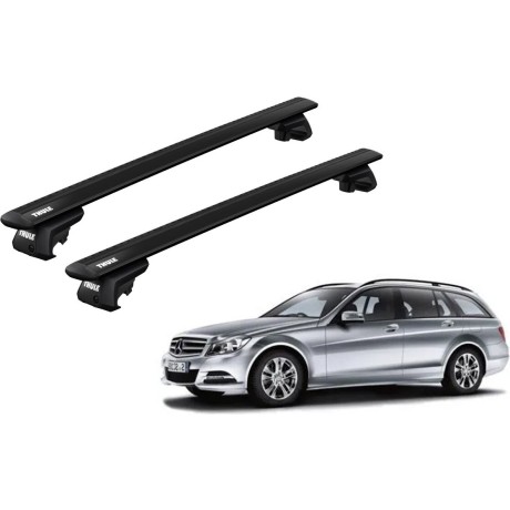 Barras THULE EVO WingBar para autos MERCEDES BENZ C-Class (W204) 2007 a 2014 negro