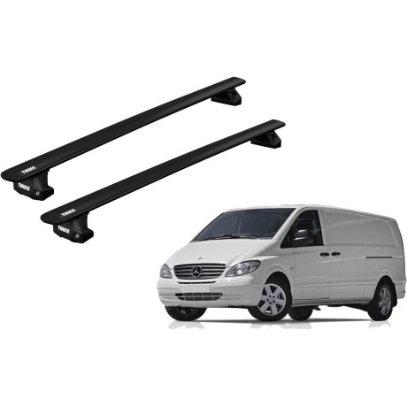 Barras THULE EVO WingBar para Van MERCEDES BENZ Viano desde 2004 al 2014 negro