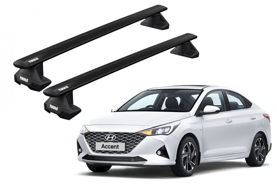 Barras THULE EVO WingBar para autos HYUNDAI Accent desde 2018 negro