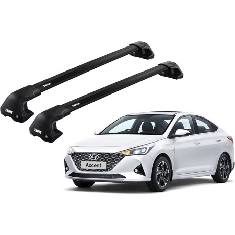 Barras THULE EDGE Flush para autos HYUNDAI Accent desde 2018 negro